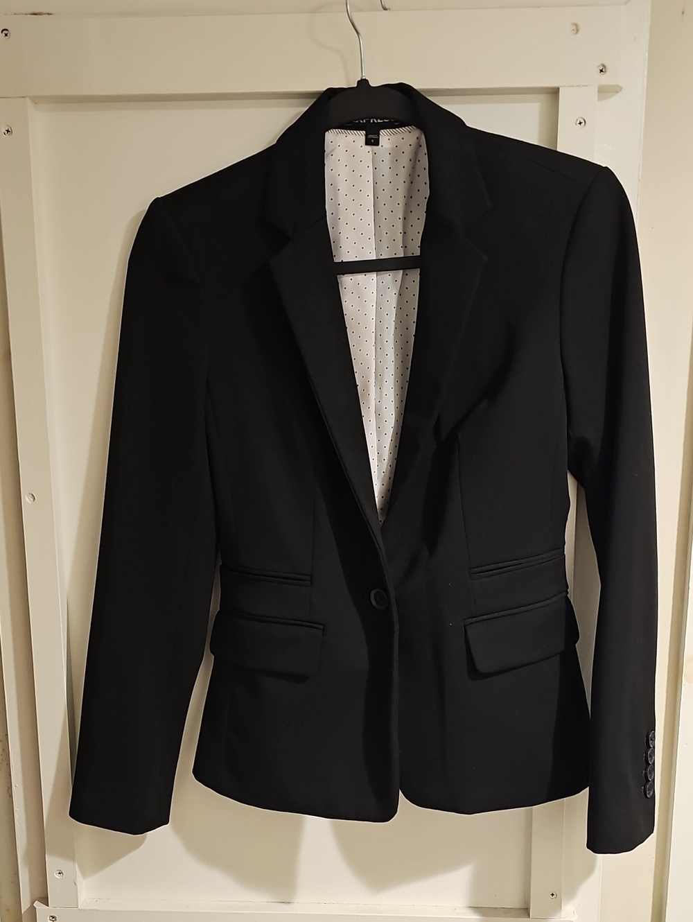 Express Black Single-Button Tailored Blazer